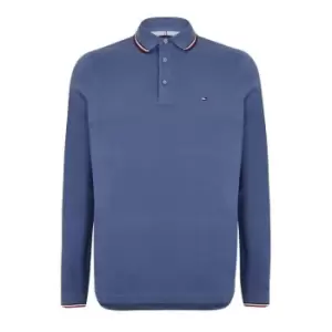 Image of Tommy Hilfiger 1985 Rwb Tipped Slim Ls Polo - Blue