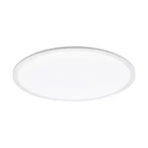 Image of Flush Ceiling Light Colour White Shade Round White Plastic Bulb LED 30W Included