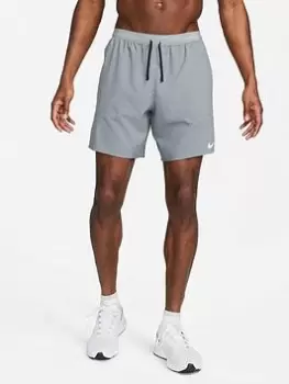 Image of Nike Run Dry Fit 2-in-1 7" Flex Stride Short, Grey, Size S, Men