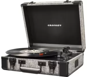 Image of CROSLEY Executive CR6019E Portable Belt Drive Bluetooth Turntable - Smoke, Silver/Grey