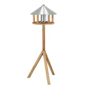 Image of Best for Birds Round Oak Bird Table with Zinc Roof