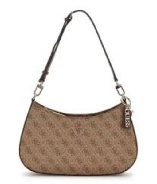 Image of Guess Womens Noelle Top Zip Shoulder Bag - Latte/Brown Multi female HWBG7879180
