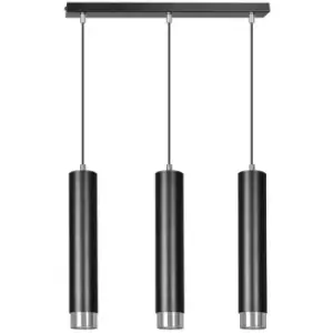 Image of Emibig Kibo Black/Chrome Bar Pendant Ceiling Light 3x GU10