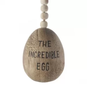 Image of Hanging Wooden the Incredible Egg by Heaven Sends
