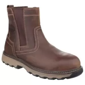 Image of Caterpillar Unisex Pelton Safety Leather Boots (7 UK) (Dark Beige) - Dark Beige