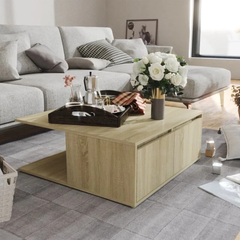 Image of VIDAXL Coffee Table Sonoma Oak 80x80x31cm Engineered Wood Vidaxl 8720286560808