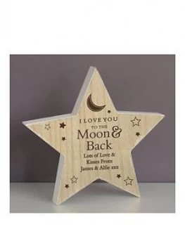 Image of Personalised Moon & Back Wooden Star