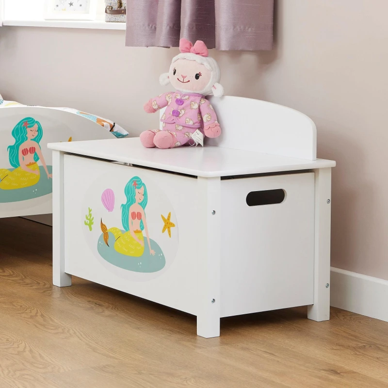 Image of Liberty House Toys Mermaid Wooden Toy Box in White White Unisex