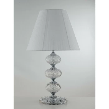 Image of Fan Europe Lighting - Fan Europe INCANTO Table Lamp with Round Tapered Shade Chrome, Crystal 40x68cm