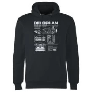 Image of Back To The Future DeLorean Schematic Hoodie - Black - M