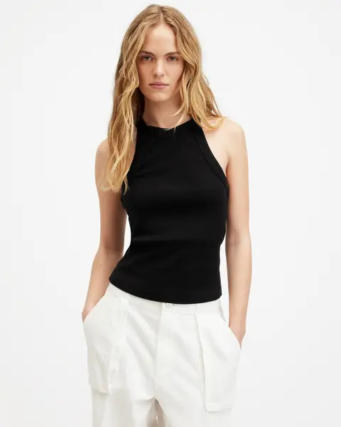 Image of AllSaints Sofia High Neck Slim Fit Tank Top