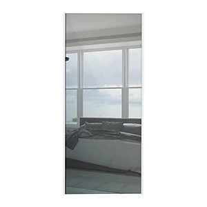 Image of Wickes Sliding Wardrobe Door White Framed Mirror 2220 x 762mm