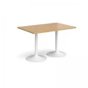 Image of Genoa rectangular dining table with white trumpet base 1200mm x 800mm