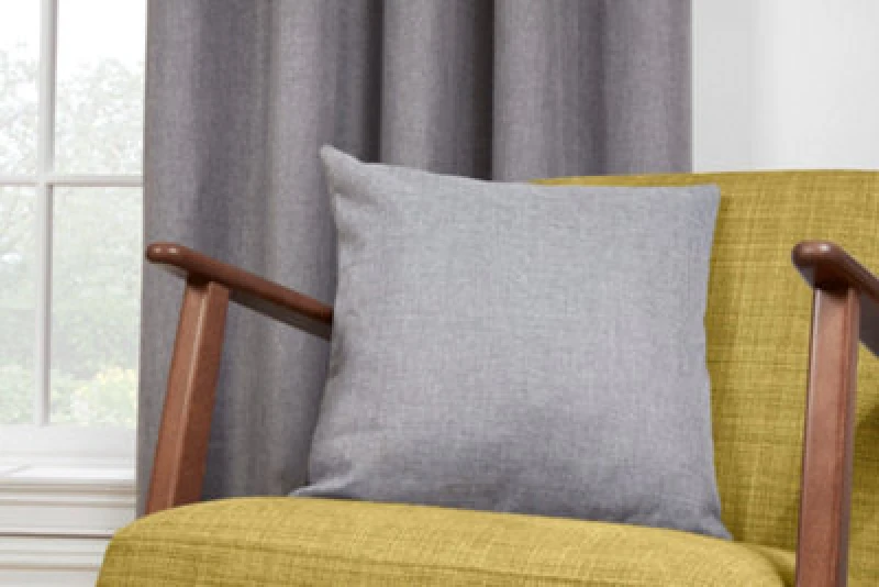 Image of Sundour Eclipse - 100% Blackout Thermal Self-Lined Curtains - Eyelet - 100% Polyester (Pewter, Cushion Cover - 18'' X 18'' (Single))