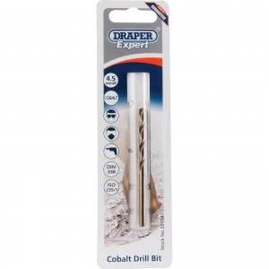Image of Draper Expert HSS Cobalt Drill Bit 4.5mm Pack of 1