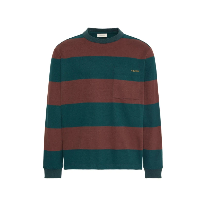 Image of Calvin Klein Jeans Mens Suede Stripe T-Shirt Nurture Navy male S