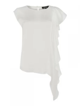 Image of DKNY Short sleeve ruffle top White