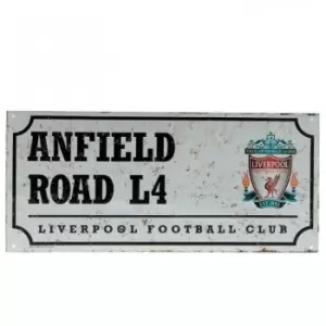 Image of Liverpool FC Street Sign (One Size) (White/Black) - White/Black