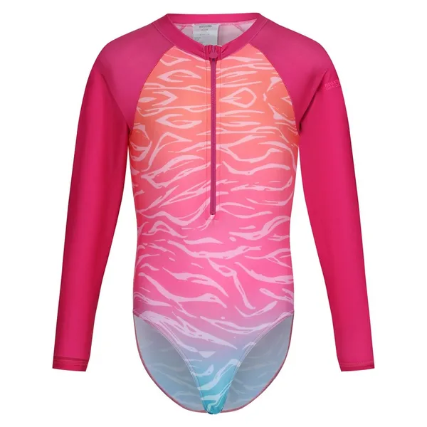 Image of Regatta Girls Long Sleeve Swimming Suit 14-15 Years - Chest 86-89cm (Height 164-170cm) Flamingo Pink/Satsuma Ombre RKM039G-K3L-14