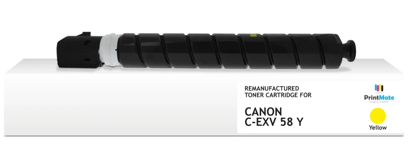 Image of PrintMate Canon C-EXV58 Y. remanufactured toner. Yellow 60000p