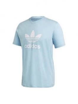 Image of adidas Originals Trefoil T-Shirt - Blue, Size S, Men
