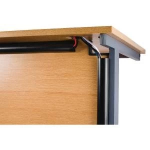 Image of D-Line Black Desk Trunking Cable Management 50x25mm 1.5m Pack of 2