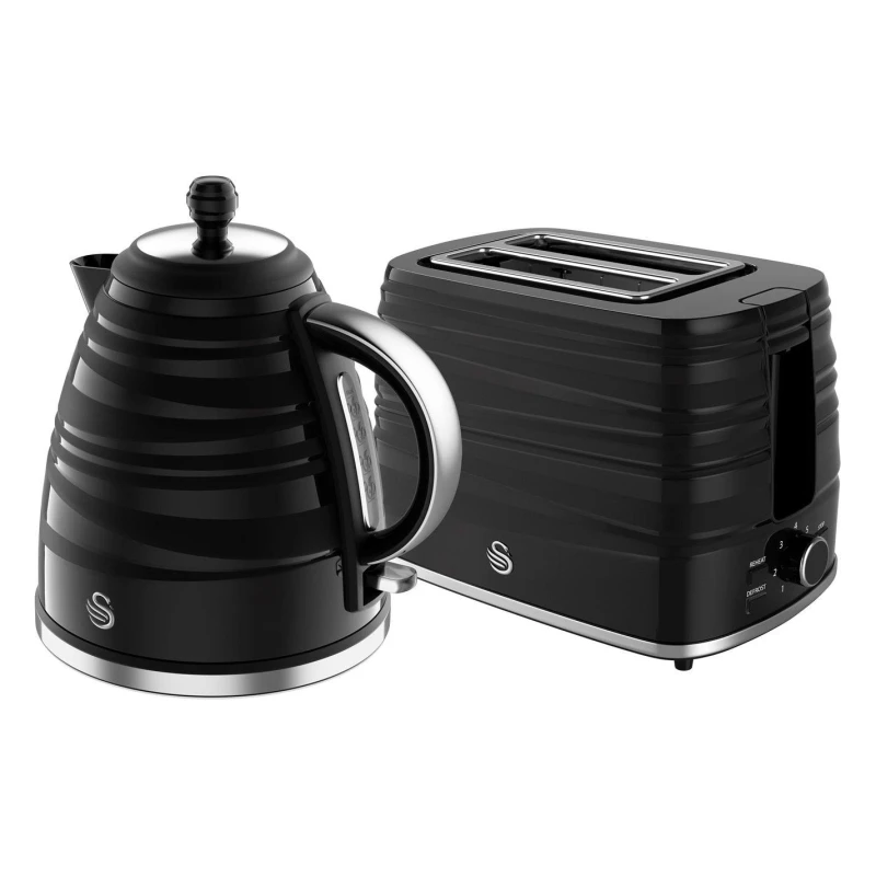 Image of Swan Swan Symphony - Kettle & 2 Slice Toaster - Black Kettles Medium White 73767401390