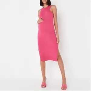 Image of Missguided Maternity Racer Neck Midi Dress - Pink