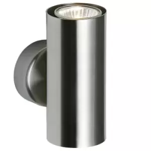 Image of GU10 Dimming Up & Down Wall Light Satin Nickel Double Lamp Bulb Hall Fitting