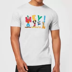 Image of Disney Mickey Mouse Hey! Mens T-Shirt - Grey - M