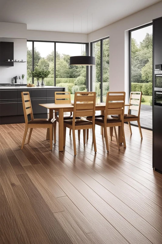 Image of FWStyle FWStyle Natural Oak 1.4M Extending Dining Table & Chairs Set in Brown Brown One Size Unisex 5056413124852