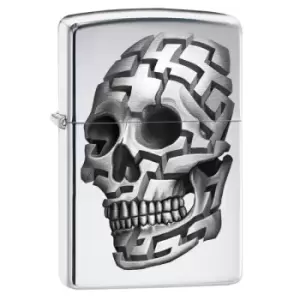 Image of ZIPPO Polished Chrome 3D Skull Windproof Lighter
