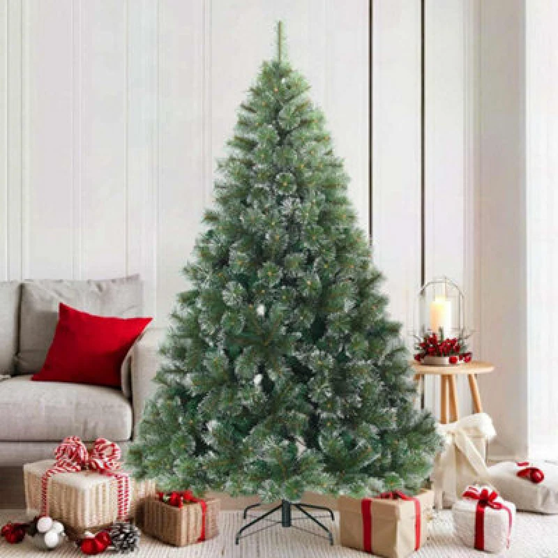 Image of Vidaxl Artificial Hinged Christmas Tree Snow Flocked Green 180 Cm