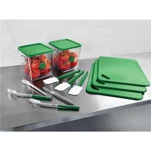 Image of Food Service Kit 12 Piece Colour Coded Green 2002725
