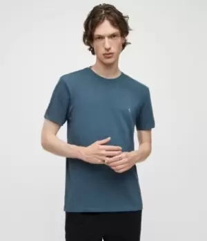 Image of AllSaints Mens Tonic Crew T-Shirt, Shadow Blue, Size: S