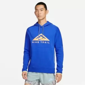 Image of Nike Dri-FIT Trail Mens Pullover Trail Running Hoodie - Blue