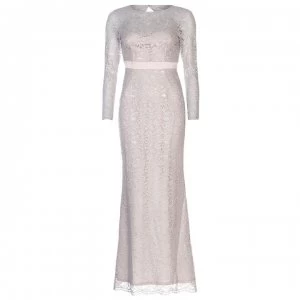 Image of Adrianna Papell Long Lace Dress - ICY LILAC