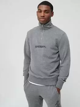 Image of Superdry Code Sport Half Zip Sweat - Charcoal , Charcoal, Size XL, Men