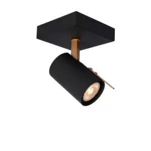 Image of Lucide Grony Modern Ceiling Spotlight LED Dim to warm GU10 1x5W 2200K3000K Black
