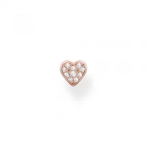Image of THOMAS SABO Rose Gold Plated Cubic Zirconia Pave Heart Single...