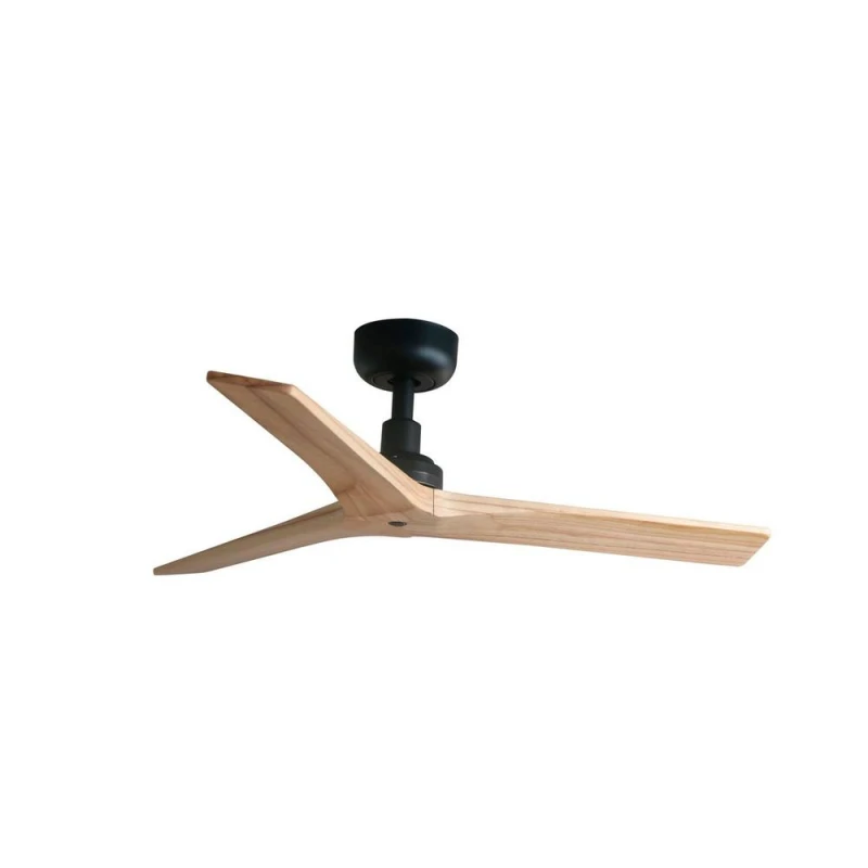 Image of Klim Small Black, Light Oak Wood DC Ceiling Fan 6 Speed