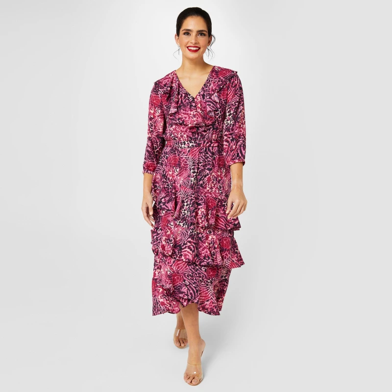 Image of Biba Ruffle Print Dress - Multi Multi 8