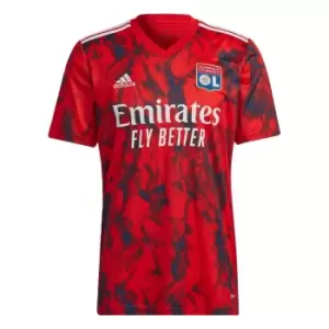Image of adidas Olympique Lyonnais 22/23 Away Jersey Mens - Red