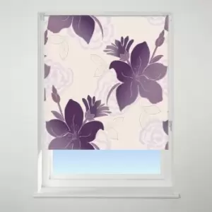 Image of Universal Patterned Lily Purple Blackout Roller Blind Purple
