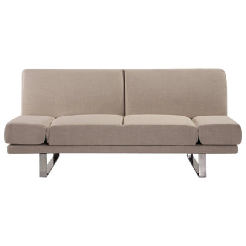 Image of Beliani Sofa Bed 2 Seater York Fabric Beige