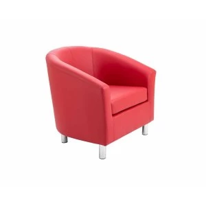 Image of TC Office Lux Tub Armchair with Metal Feet, Red