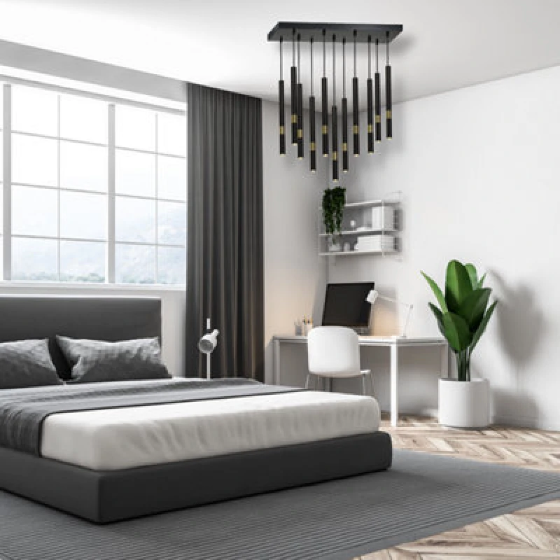 Image of Milagro Cluster Pendant Lamp Monza Black / Gold 11xG9 8W