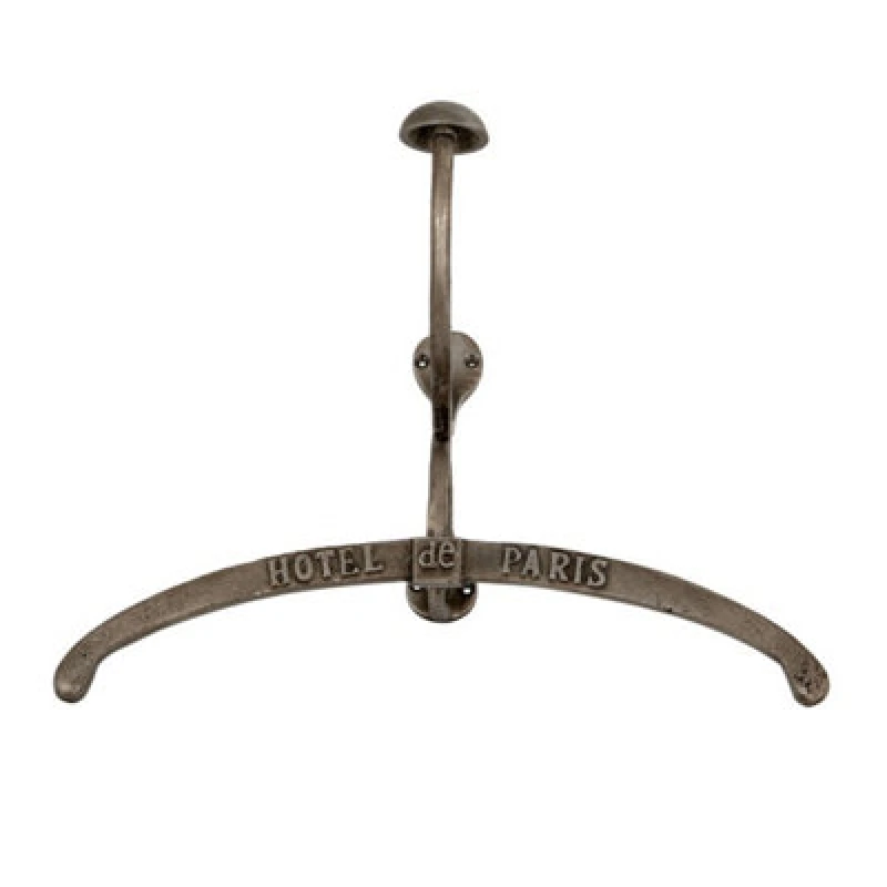 Image of Hill Interiors Antiqued Coat Hanger With Hook - Metal - L13 X W3 X H24cm - Silver