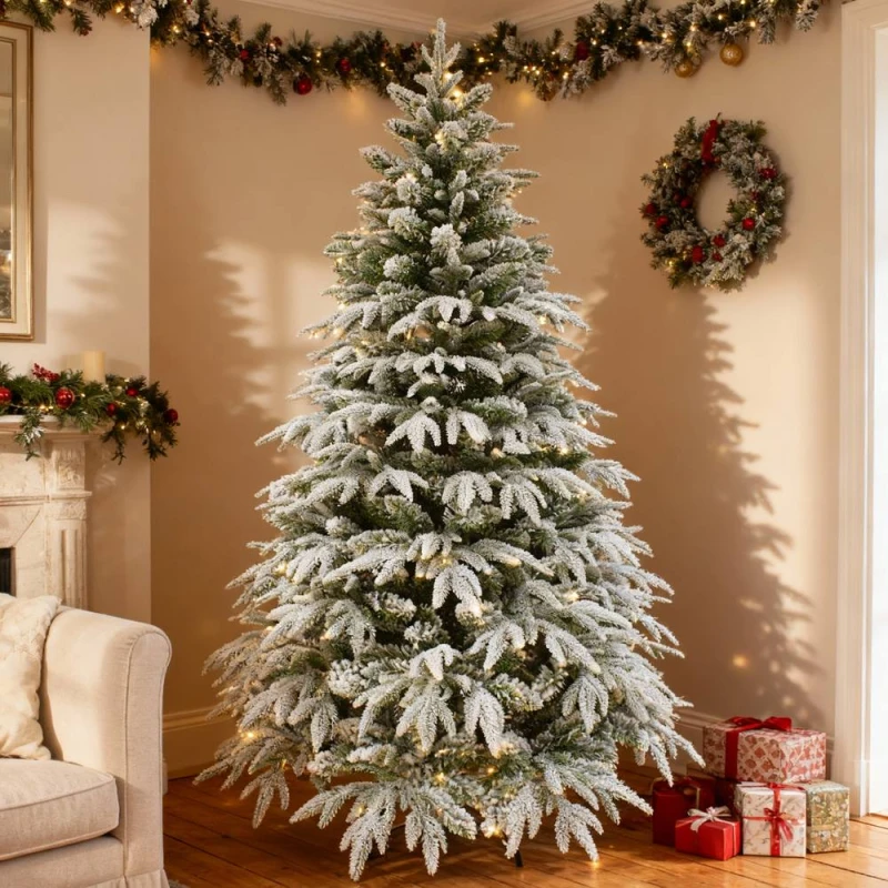 Image of Shatchi 4FT Prelit Green Lapland Fir Christmas Tree Warm White LEDs Green Unisex 4ft
