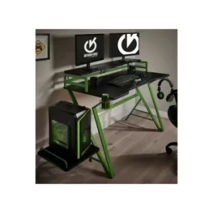 Image of Virtuoso Large Black/Green PC Gaming Desk